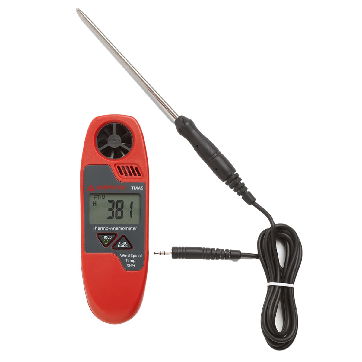 imagen principal de producto Anemómetro digital de paletas. Mide temp, HR, punto de rocío y sensac. térmica. TMA5