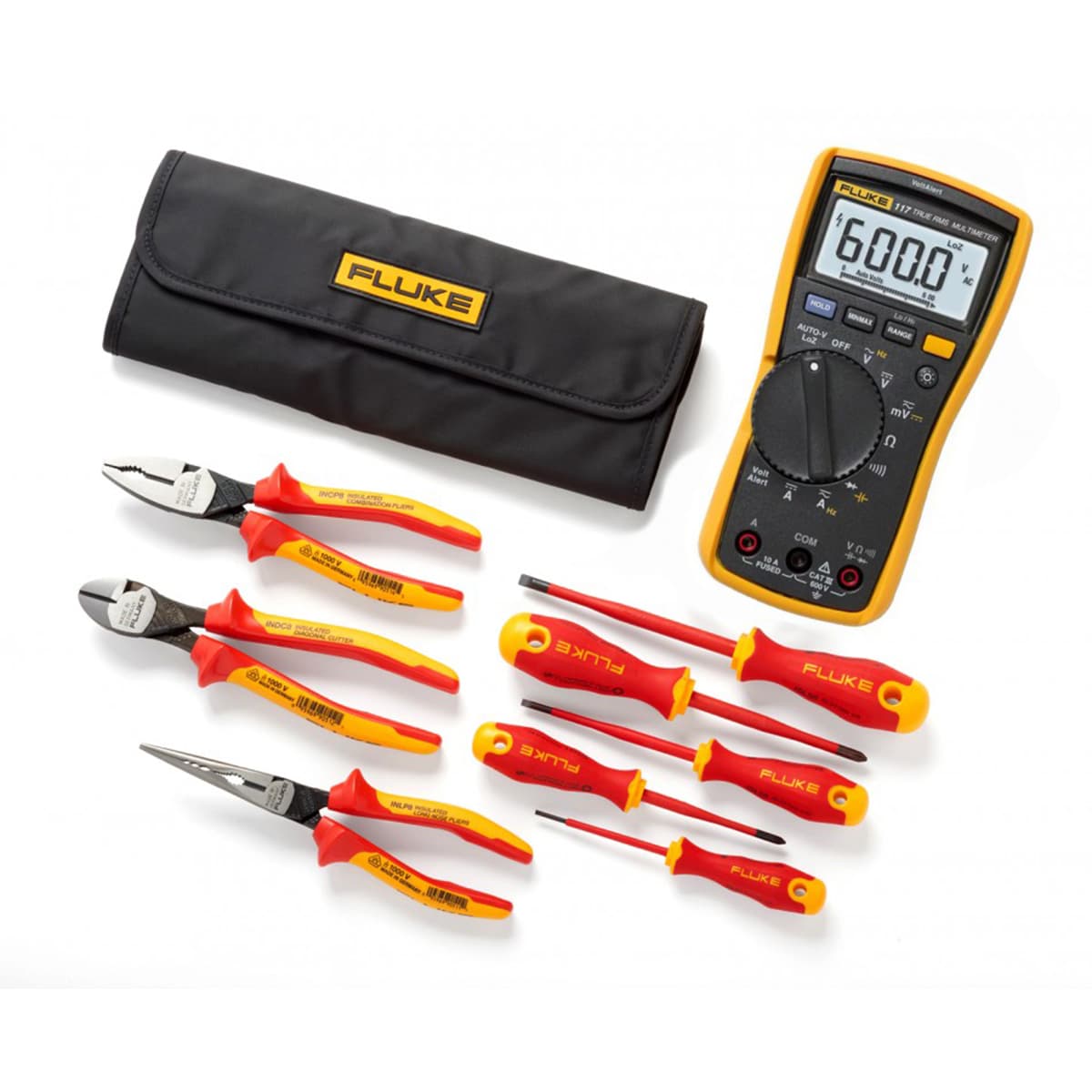 imagen principal de producto Multímetro Fluke 117 + Kit de 3 pinzas y 5 destornilladores aislados IB117K