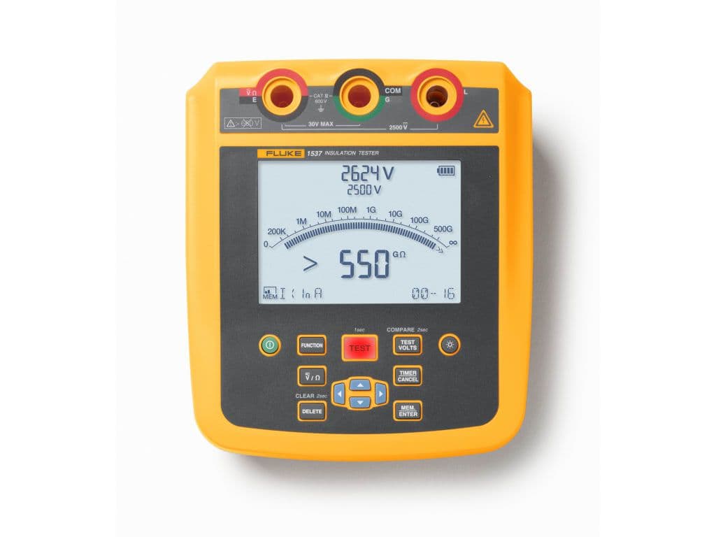 imagen principal de producto Medidor de resistencia de aislación hasta 500 Gohm y conexion a PC via USB.  Tensiones de prueba: 250 V, 500 V , 1000 V y 2500 V. FLUKE-1537